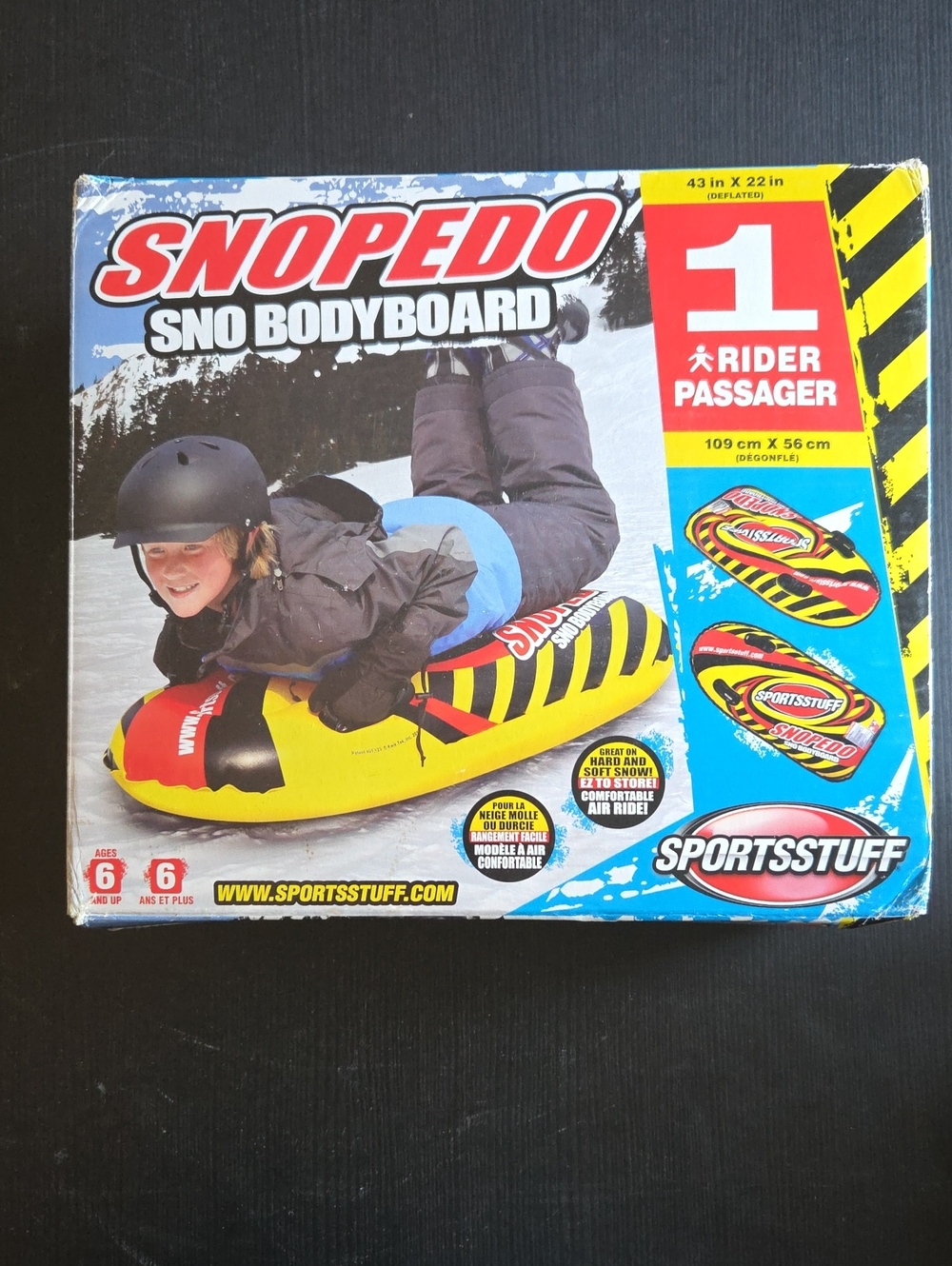 SNOPEDO Sno Bodyboard by Sportstuff - Yellow/Black/Red